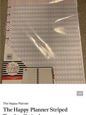 The Happy Planner Pastel Pink & Light Blue Striped Teacher Pages